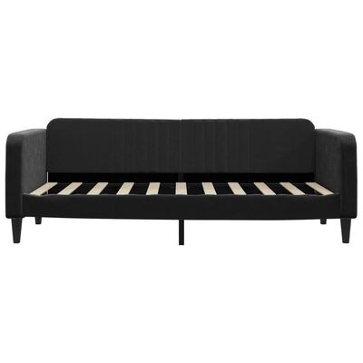 vidaXL Sofa z funkcją spania, czarna, 90x190 cm, obita aksamitem