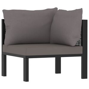 vidaXL Modułowe siedzisko narożne lewy podłokietnik, rattan PE, szare
