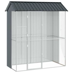 vidaXL Klatka dla ptak&oacute;w z przechowywaniem Antracyt 215 x 110 x 247 cm