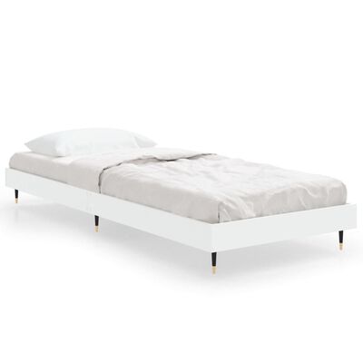 vidaXL Rama łóżka, biała, 75x190 cm, materiał drewnopochodny