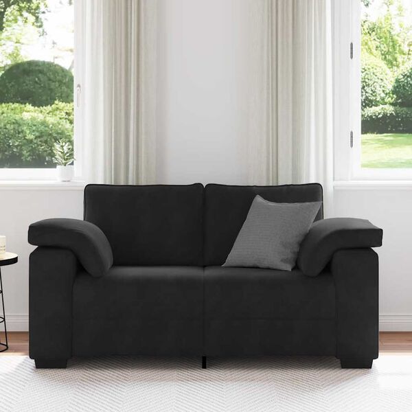 vidaXL Sofa dwuosobowa czarna 160x77x82 cm aksamitna