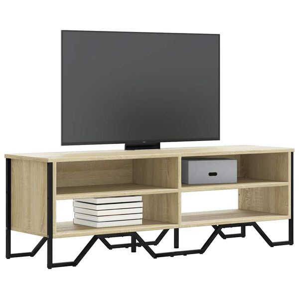 vidaXL Szafka pod TV, dąb sonoma, 122x34x41 cm materiał drewnopochodny