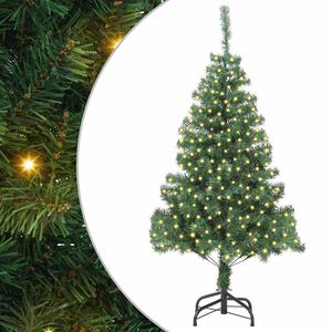 vidaXL Choinka z 300 diodami LED z podstawą Zielony 180 cm PVC
