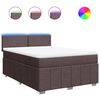 vidaXL Łóżko kontynentalne z materacem, brązowe, tkanina, 160x200 cm