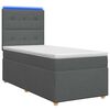vidaXL Ł&oacute;żko z box spring LED z materacem ciemnoszary 90 x 190 cm