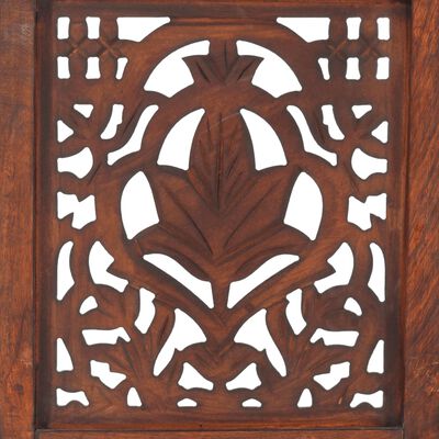 vidaXL Parawan 3-panelowy, rzeźbiony, brązowy 120x165 cm, drewno mango