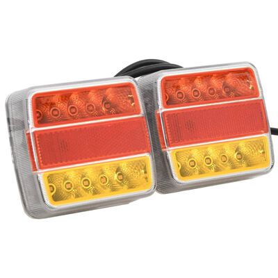 vidaXL Lampy LED do przyczepy, 2 szt., czerwone, 10,5x7,5x10 cm, 12 V