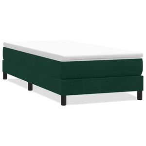 vidaXL Ł&oacute;żko typu Box Spring bez materaca Ciemnozielone 100x220 cm