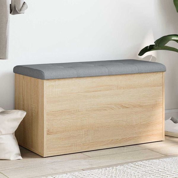 vidaXL Ławka ze schowkiem Sonoma Oak 82x42x45 cm Drewno konstrukcyjne