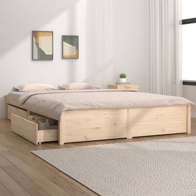 vidaXL Rama łóżka z szufladami, 140x190 cm