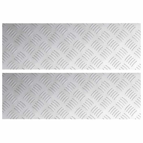 vidaXL Stopień Prostokątny 2 pcs Srebrny 60 x 20 cm Aluminium