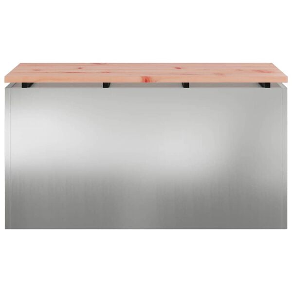 vidaXL Ławka ogrodowa Srebrny 80 x 40 x 43 cm Stal galwanizowana
