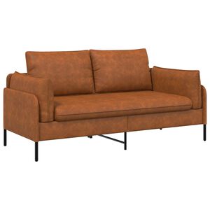 vidaXL Sofa dwuosobowa brązowy 188 x 81 x 89 cm Ekosk&oacute;ra