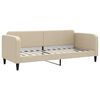 vidaXL Sofa rozsuwana z szufladami, kremowa, 80x200 cm, tkanina