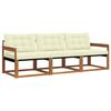 vidaXL Zestaw sof na zewnątrz z poduszką 3 pcs Naturalny i Kremowy