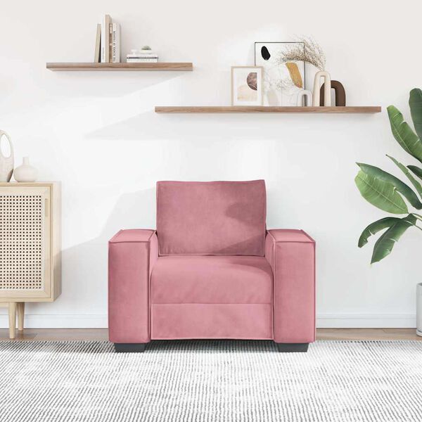 vidaXL Sofa Fotel R&oacute;żowy 100x78x84 cm Aksamit