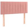 vidaXL Ł&oacute;żko kontynentalne z materacem i LED, r&oacute;żowy aksamit 80x200 cm