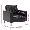 vidaXL Fotel Czarny 75x70x75 cm Skóra ekologiczna