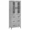 vidaXL Witrynka, szarość betonu 69,5x34x180 cm materiał drewnopochodny