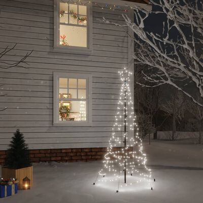 vidaXL Choinka z kołkiem gruntowym, 200 zimnych białych LED, 180 cm