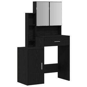 vidaXL Toaletka Czarny Dąb 80 x 35 x 132 cm Drewno inżynieryjne