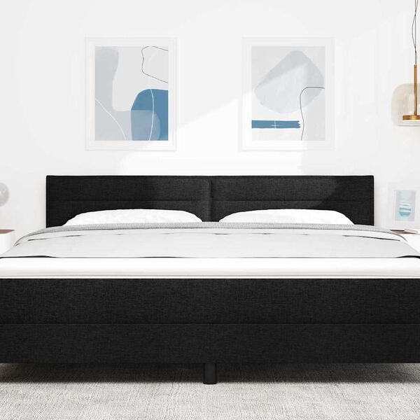 vidaXL Wezgłowie LED Ze LED Lights Czarny 180 cm Poliester