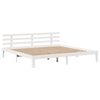 vidaXL Rama ł&oacute;żka z zagł&oacute;wkiem bez materaca, biała, 200x200 cm