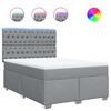 vidaXL Ł&oacute;żko kontynentalne z materacem, jasnoszare, tkanina 160x200 cm