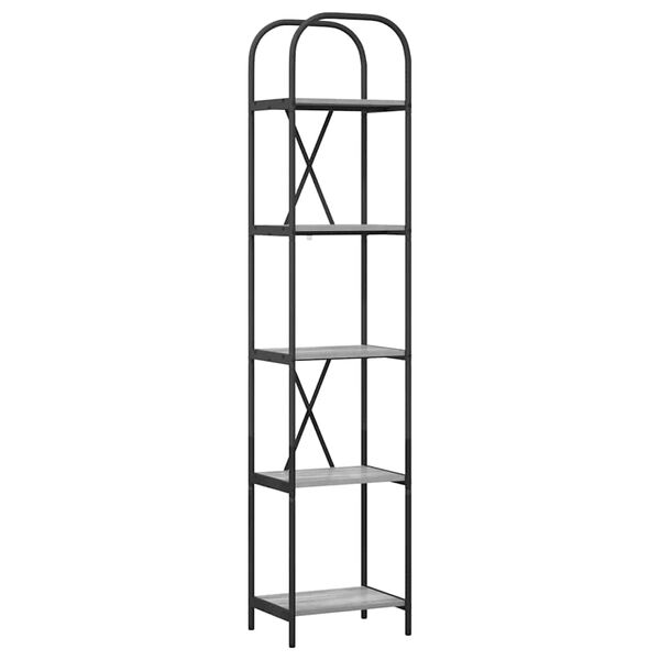 vidaXL P&oacute;łka na książki Szary Sonoma 40 x 30 x 183 cm