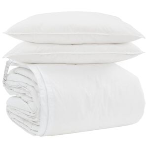 vidaXL Zestaw kołder z poduszką 3 pcs Biały Pi&oacute;ra down