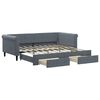vidaXL Sofa rozsuwana z szufladami, ciemnoszara, 90x190 cm, aksamit