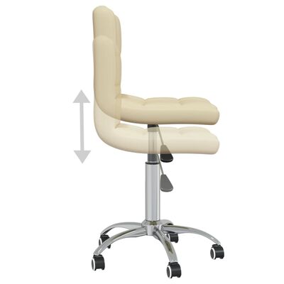 vidaXL Obrotowe krzesła stołowe, 2 szt., kremowe, sztuczna skóra