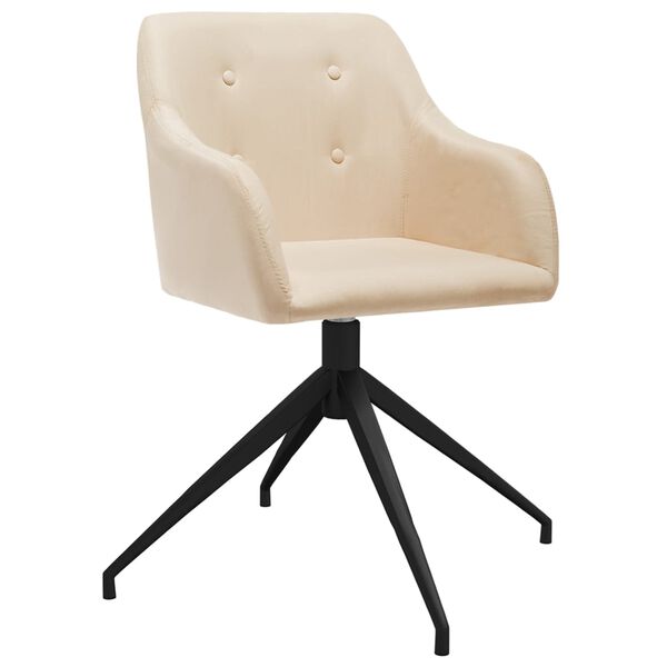 vidaXL Obrotowe krzesła stołowe, 4 szt., kremowe, obite tkaniną