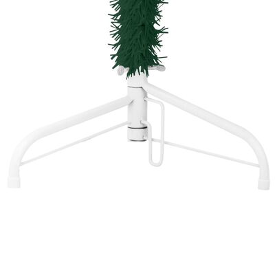 vidaXL Smukła choinka połówka ze stojakiem, sztuczna, zielona, 210 cm