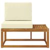 vidaXL Sofa końcowa na zewnątrz z poduszką Naturalny 91 x 63 x 73 cm