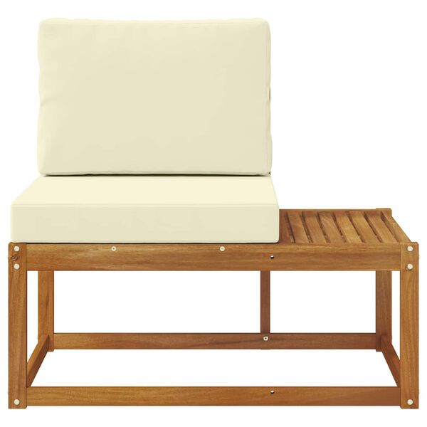 vidaXL Sofa końcowa na zewnątrz z poduszką Naturalny 91 x 63 x 73 cm