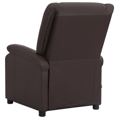 vidaXL Fotel masujący, brązowy, skóra naturalna