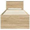 vidaXL Ł&oacute;żko dzienne z szufladą Dąb Sonoma i czarny 100 x 200 cm