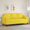 vidaXL 3-osobowa sofa wypoczynkowa z poduszkami, jasnoż&oacute;łta, 180 cm