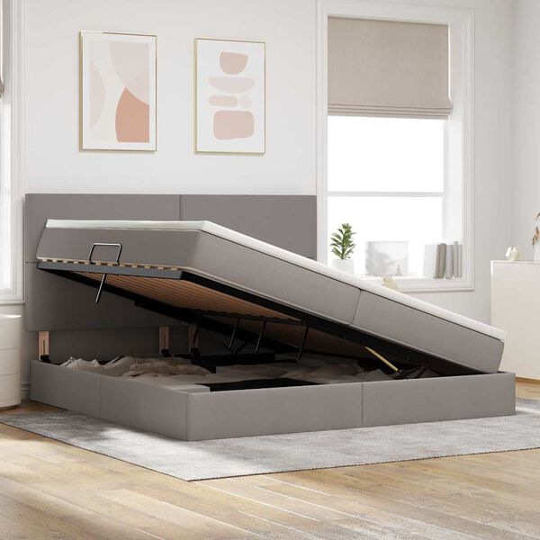 vidaXL Ł&oacute;żko z miejscem na przechowywanie i materacem 200 x 200 cm