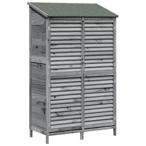 vidaXL Shed ogrodowy Szary 106 x 56 x 176,5 cm Drewno Świerkowe
