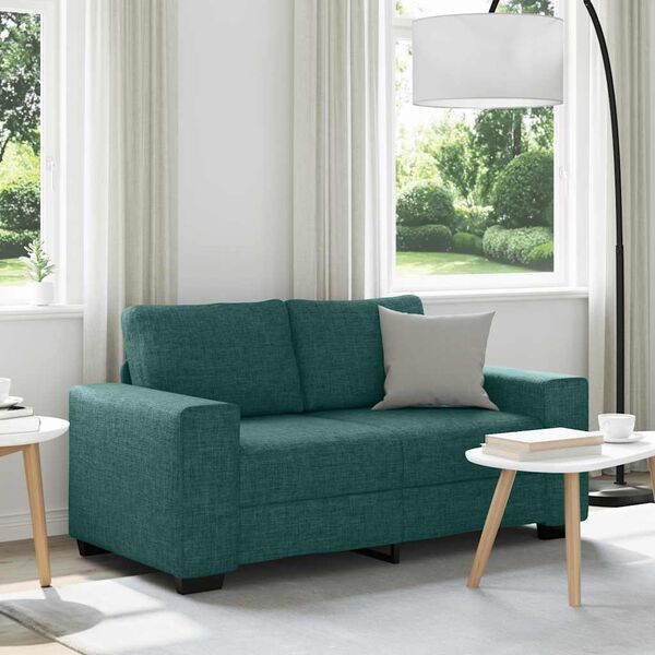 vidaXL Sofa 2-osobowa Ciemnozielona 160x77x82 cm Tkanina