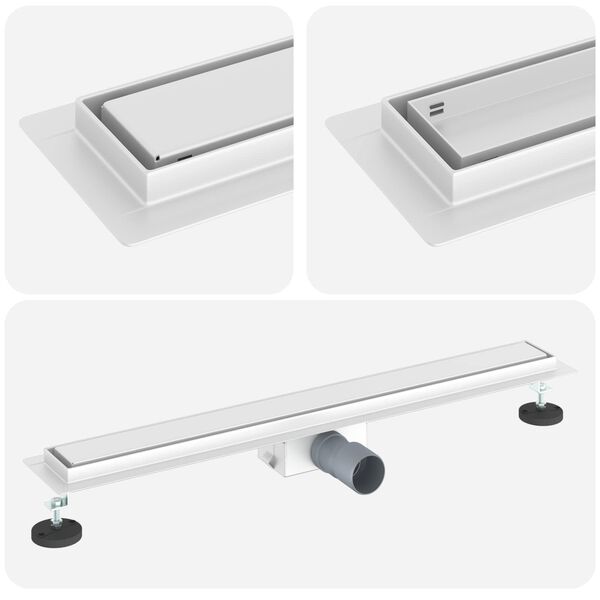 vidaXL 2 w 1 Odwodnienie prysznicowe Srebrny 70 cm Stal nierdzewna 304