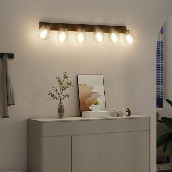 vidaXL Reflektor sufitowy Czarny 110,5 x 13 x 26 cm Szkło i Metal