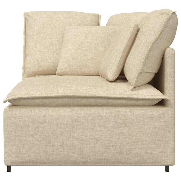 vidaXL Modułowy Narożnik Sofa z Poduszkami Kremowy 100 cm