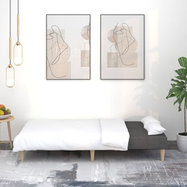 vidaXL Rozkładana kanapa 2-osobowa, jasnoszara, tapicerowana tkaniną