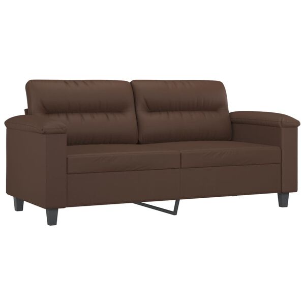 vidaXL 2-osobowa sofa, brązowa, sztuczna sk&oacute;ra