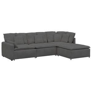 vidaXL Sofa modułowa z podn&oacute;żkiem i poduszkami Tkanina sztruksowa