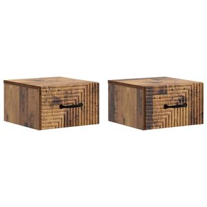 vidaXL Wisząca Szafka Nocna 2 szt. Stare drewno 34,5 x 33 x 20 cm