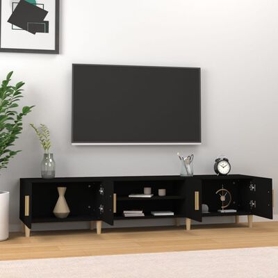 vidaXL Szafka pod TV, czarna, 180x31,5x40 cm, materiał drewnopochodny